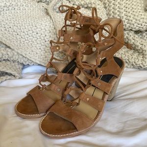 Suede Strappy Block Heels